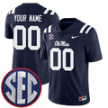 Custom Ole Miss Rebels Jersey - Navy